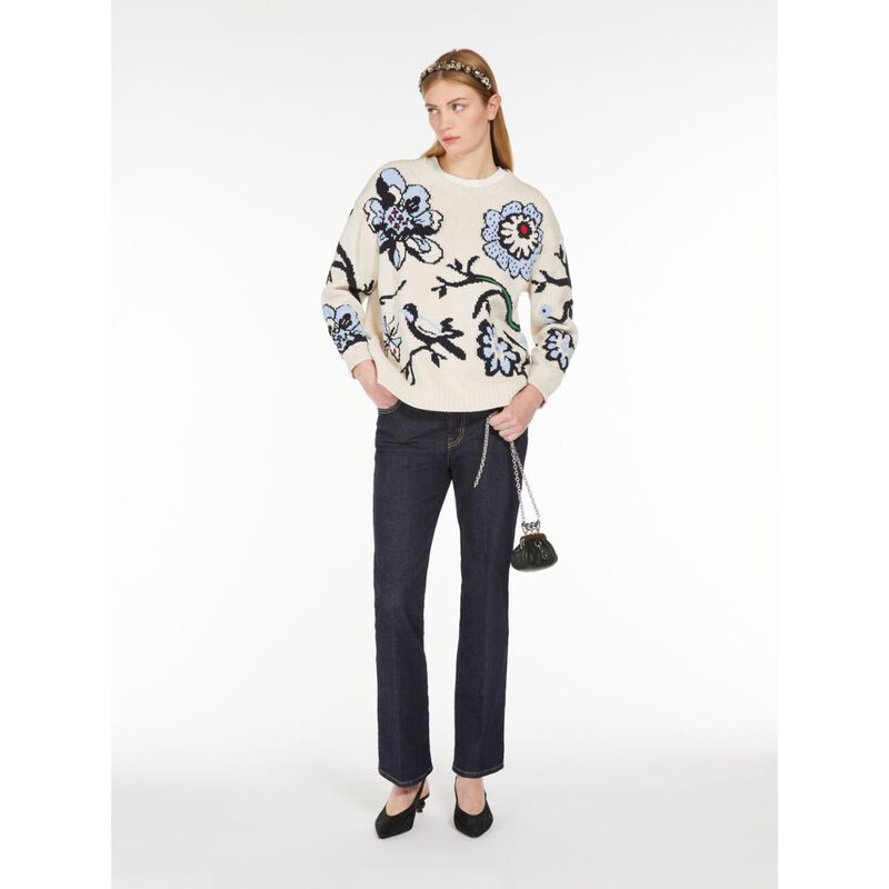 Weekend Max Mara Dolmen Floral Jacquard Sweatshirt image number 3